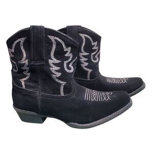 Roper Women's Dusty Ii Western Boots Booties Snip Toe Black Size 7 1/2 M  US